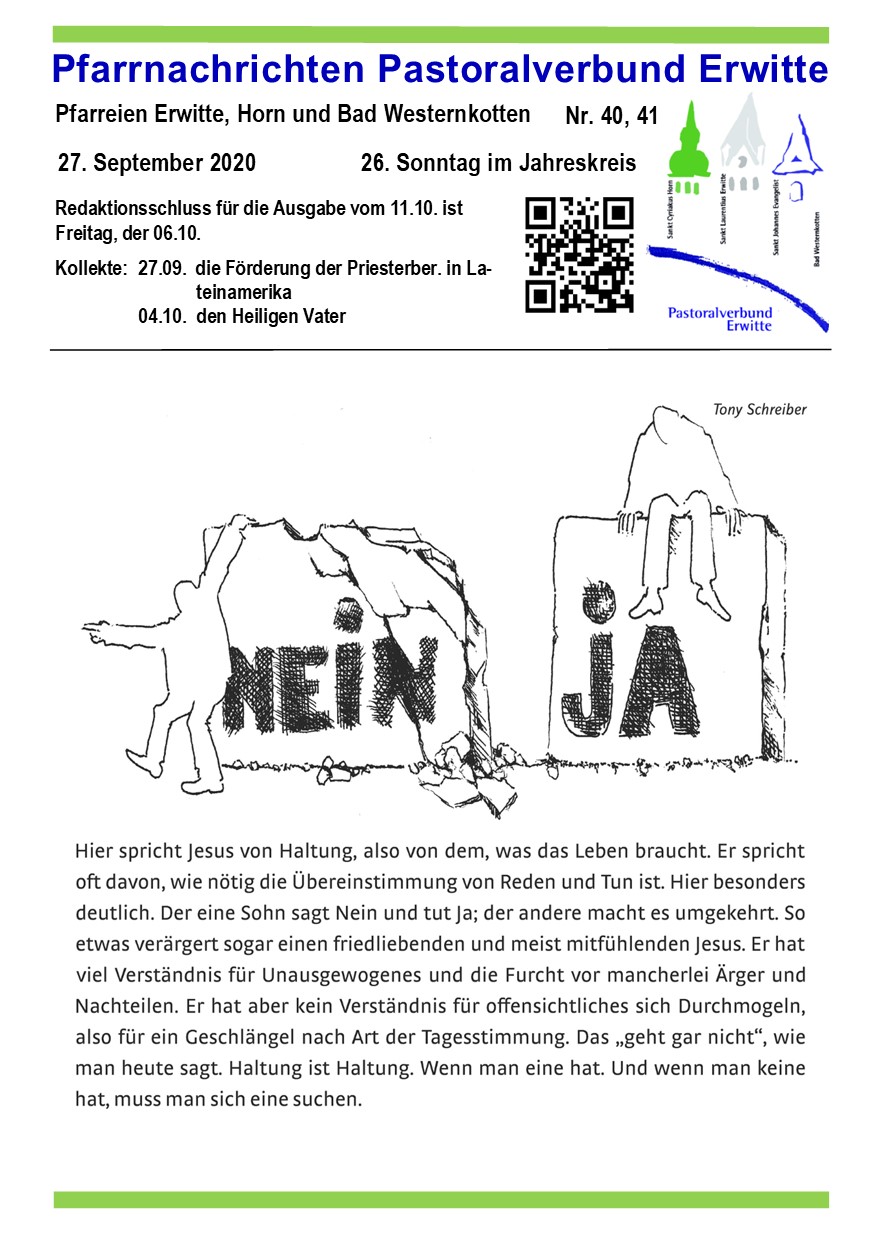 Pfarrnachrichten Nr. 40-39 – 2020