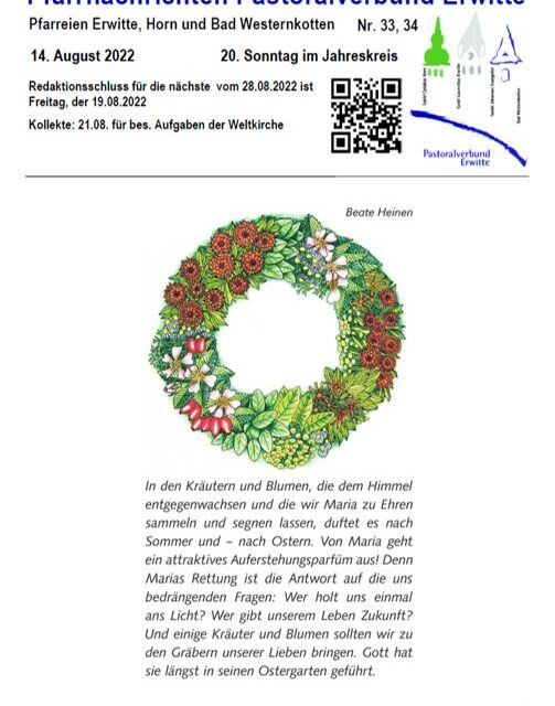 Pfarrnachrichten Nr. 33-34 – 2022