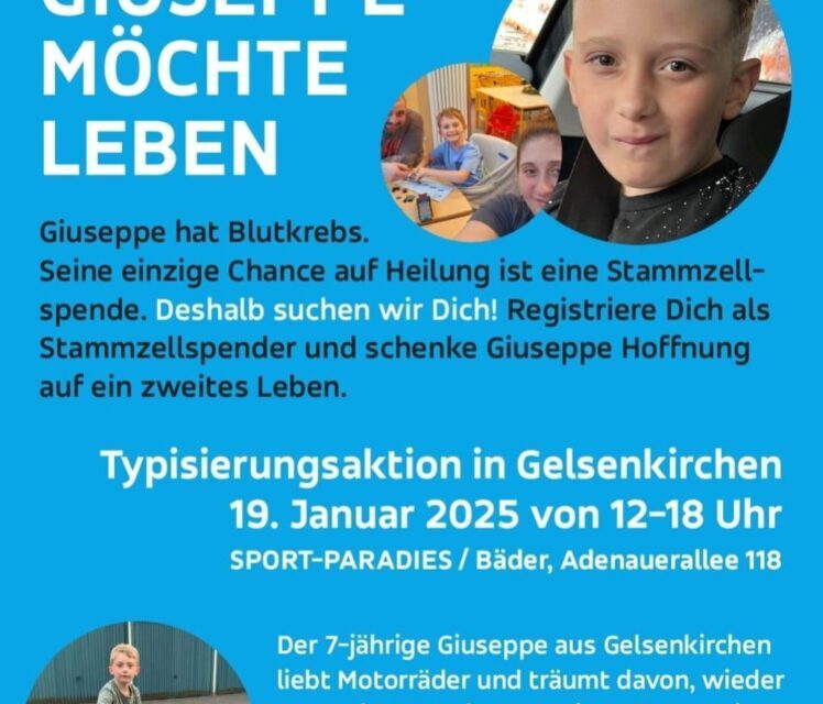 Herzliche Einladung zur Teilnahme an der Typisierungsaktion