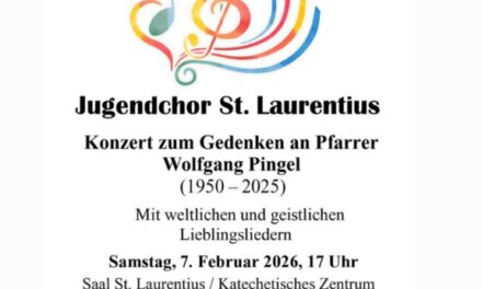 Konzert des Jugendchores – 7.2.26, 17:00 Uhr im Katechetischen Zentrum – Saal St. Laurentius
